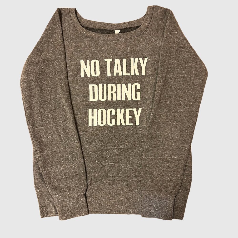Portage and Main Women's No Talky During Hockey Sweater - Grey - Small